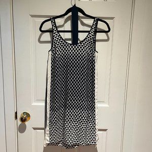 Club Monaco geometric silk dress with tie